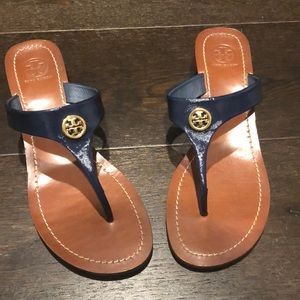 Tory Burch navy blue thong sandal